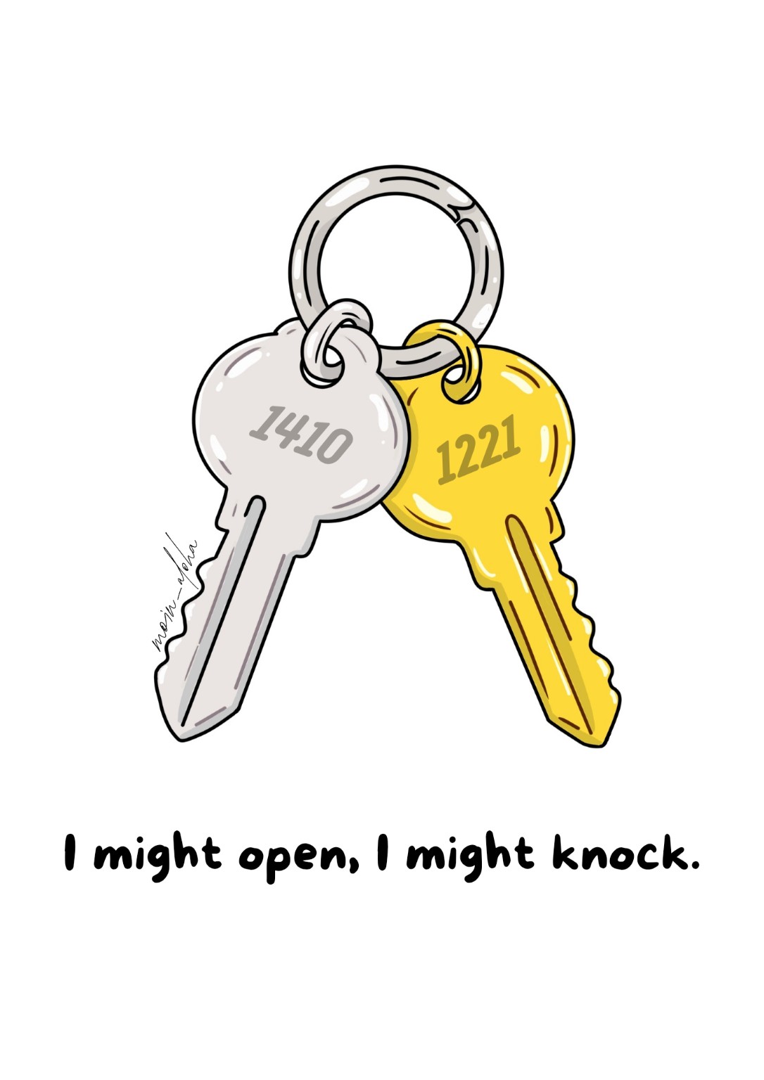 Two keys marked 1410 and 1221